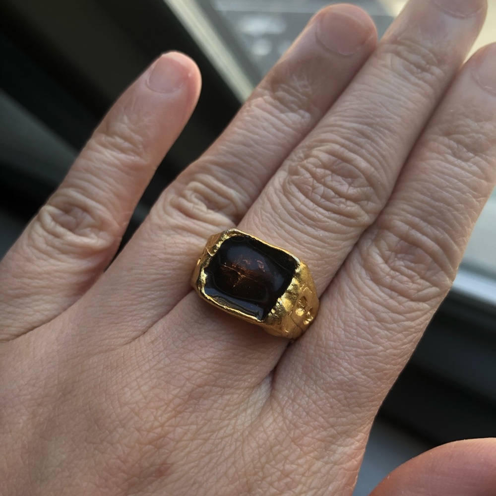 Gold brown/amber ring. Size 6.5 - Picture 3 of 6